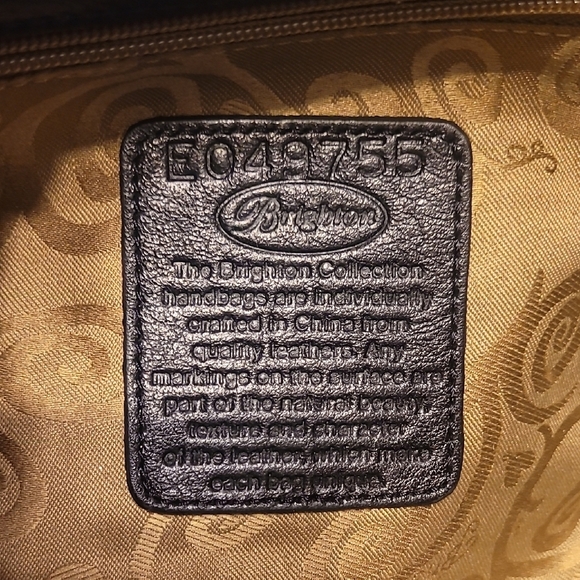 Brighton Black Croc-Embossed Clutch with Gold Frame - Picture 2 of 5